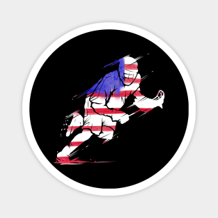 LAX player in US Flag colours - The USA Lacrosse Magnet